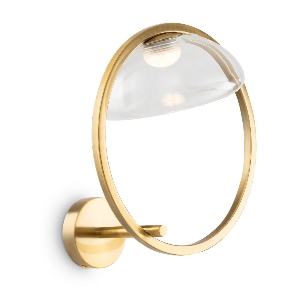 Maytoni Applique moderna Lunare 1 luce LED integrato ottone metallo vetro