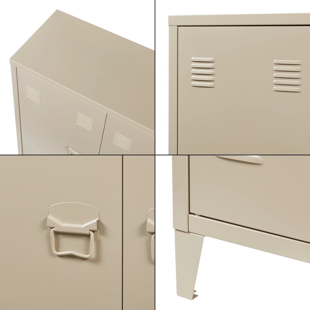 Armadietto da Ufficio Oripää in Acciaio 90 x 80 x 33 cm color Cammello opaco [en.casa]