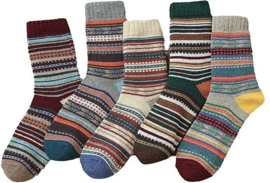 Set di calze calde - Calze per casa - Set di 5 paia - Donna/Uomo - Set di calze calde invernali - Calze per casa - Calze riscaldate - Calze spesse - Calze di lana - Calze fluff - Taglia 40-46
