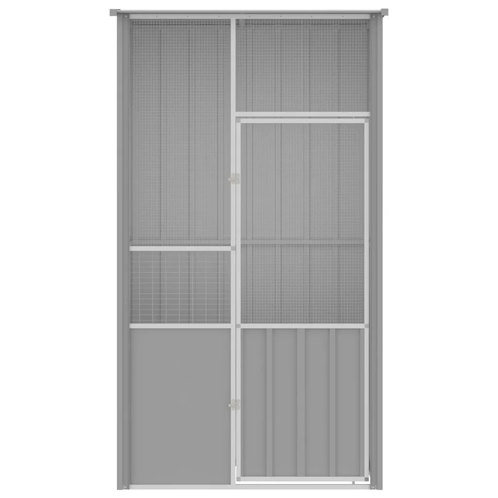 Gabbia per Uccelli Grigia 115x78x200 cm in Acciaio Zincato 172343