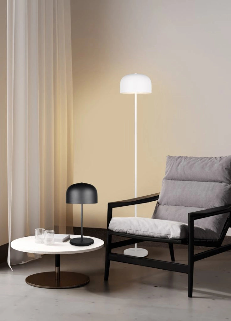 Piantana LED ricaricabile, metallo, bianco, H 147 cm, Jeff