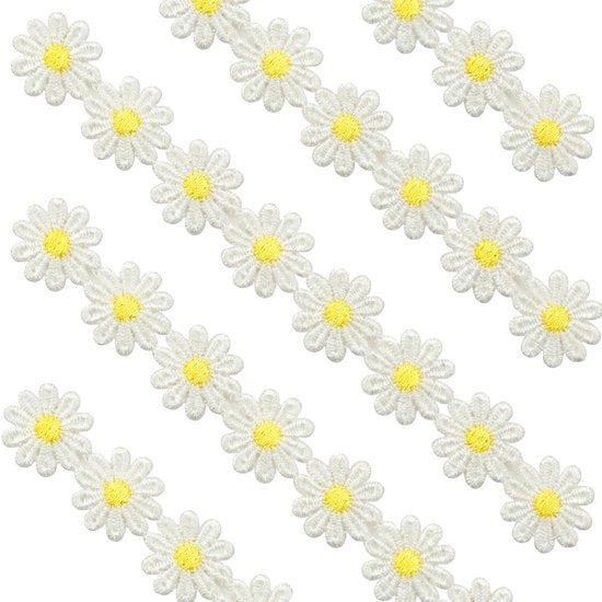 Lavorazione a maglia 5 metri - 25 mm spessore - Tessuto a fiori - Lavorazione decorativa - Accessorio per matrimoni - Materiale duraturo - Resistente alle scalfitture