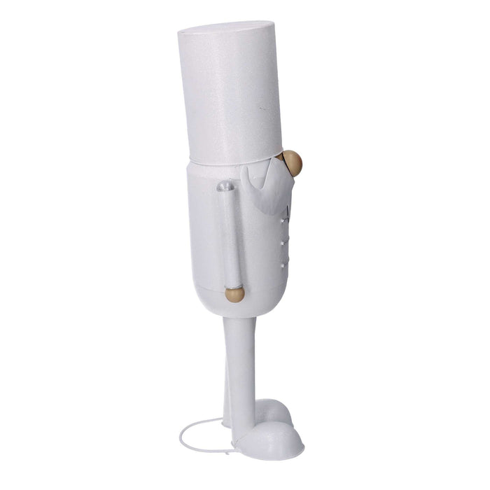 Soldatino Schiaccianoci in metallo bianco cm 22x16,5xh55