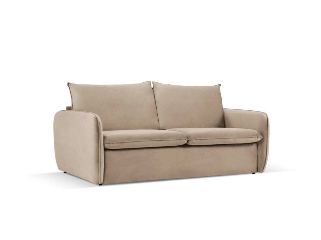 Cosmopolitan Design - Divano convertibile "Vienna" 3 posti in velluto beige 