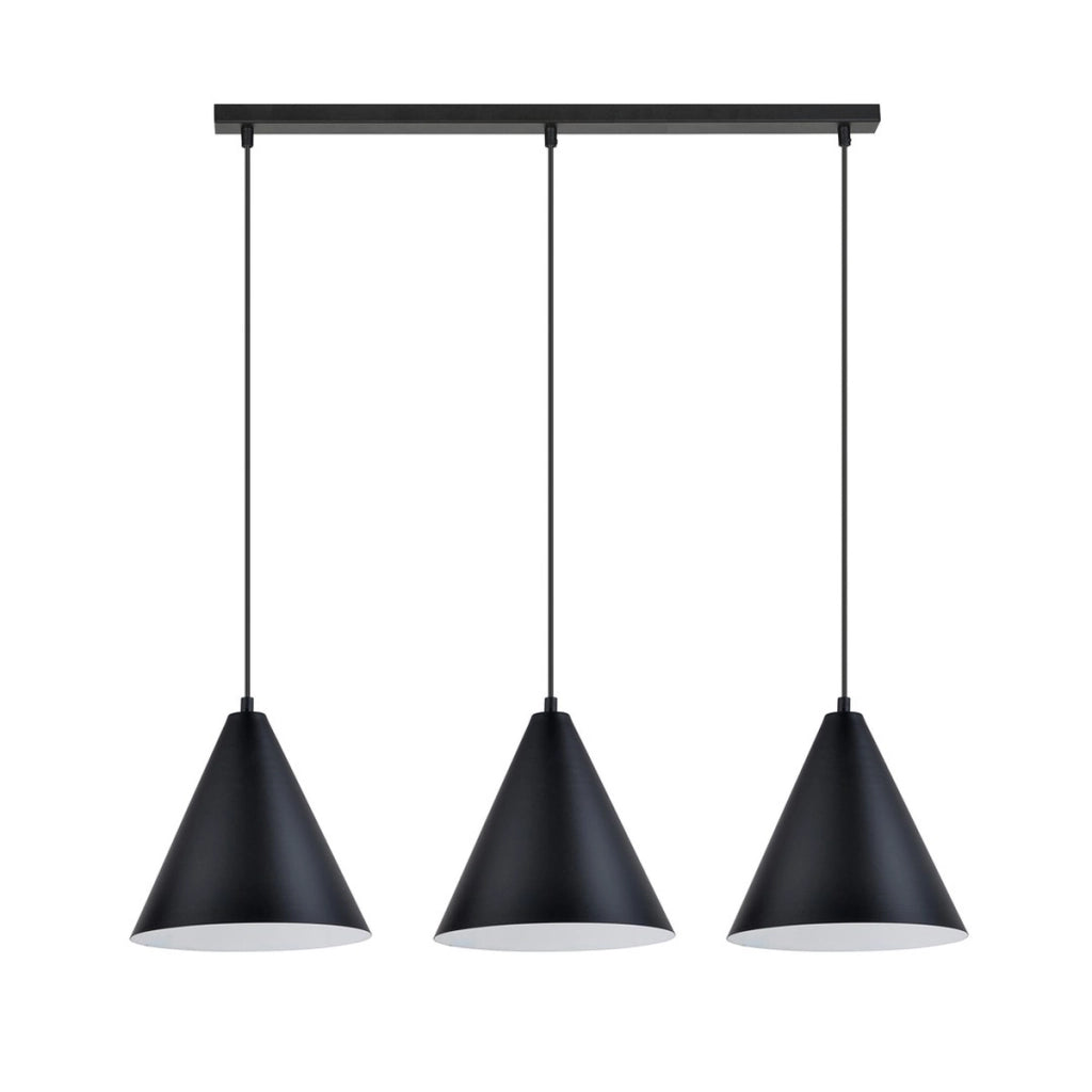 Lampada a sospensione REBEL in acciaio nero e bianco