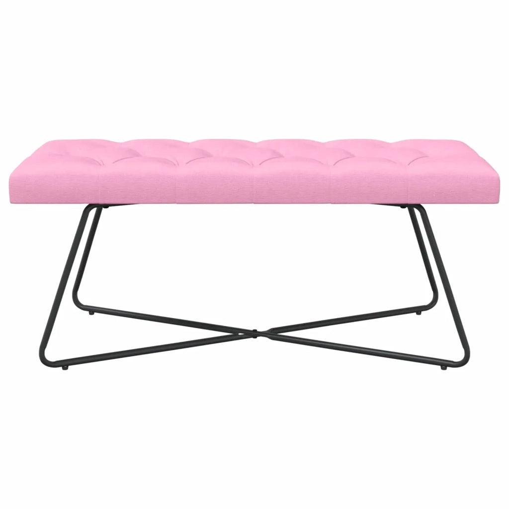 Panchina con bottoni imbottiti Rosa 110 x 40 x 46 cm Tessuto 42038383