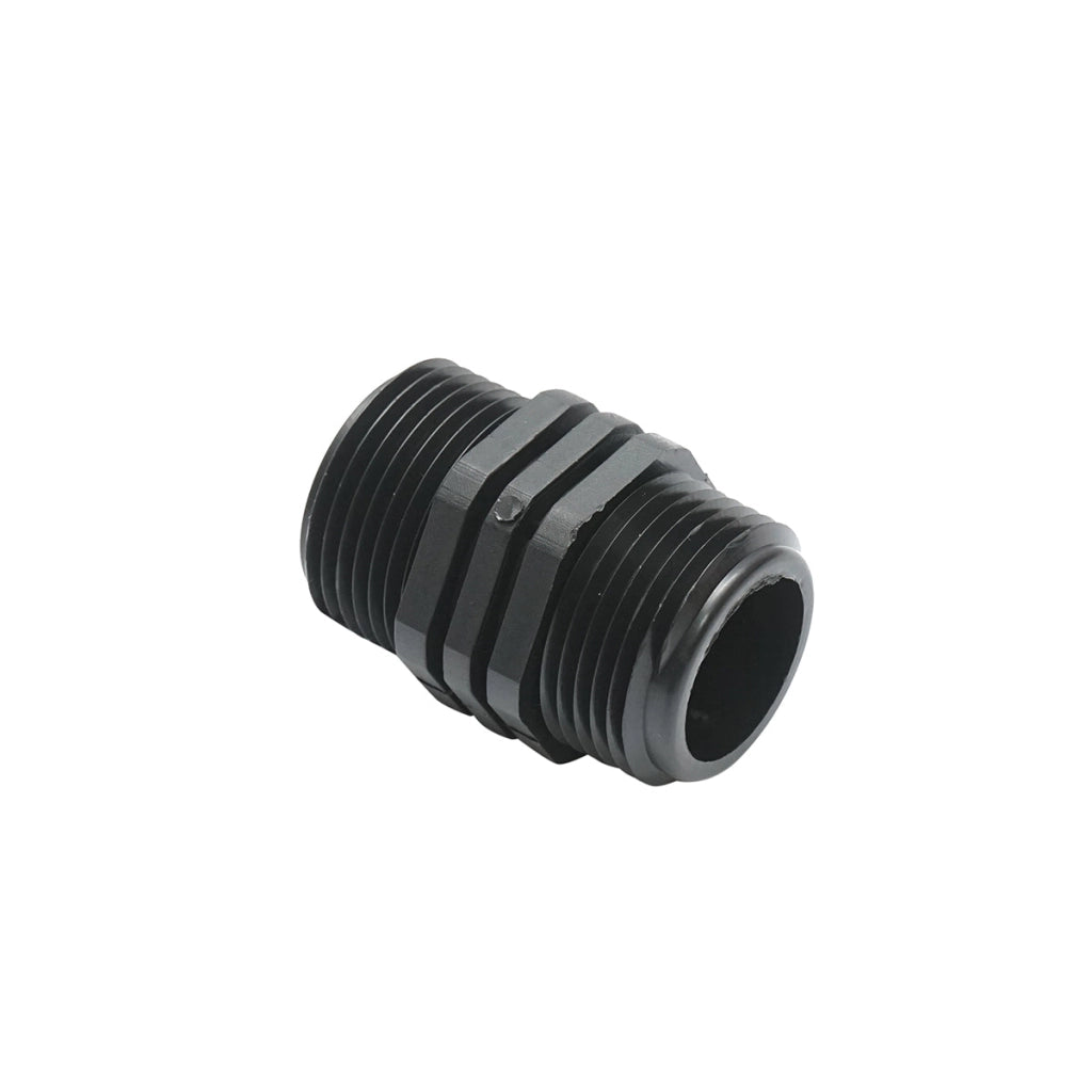 Raccordo maschio filettato uguale D1x1 pollici PN16 bar per sistemi di irrigazione.