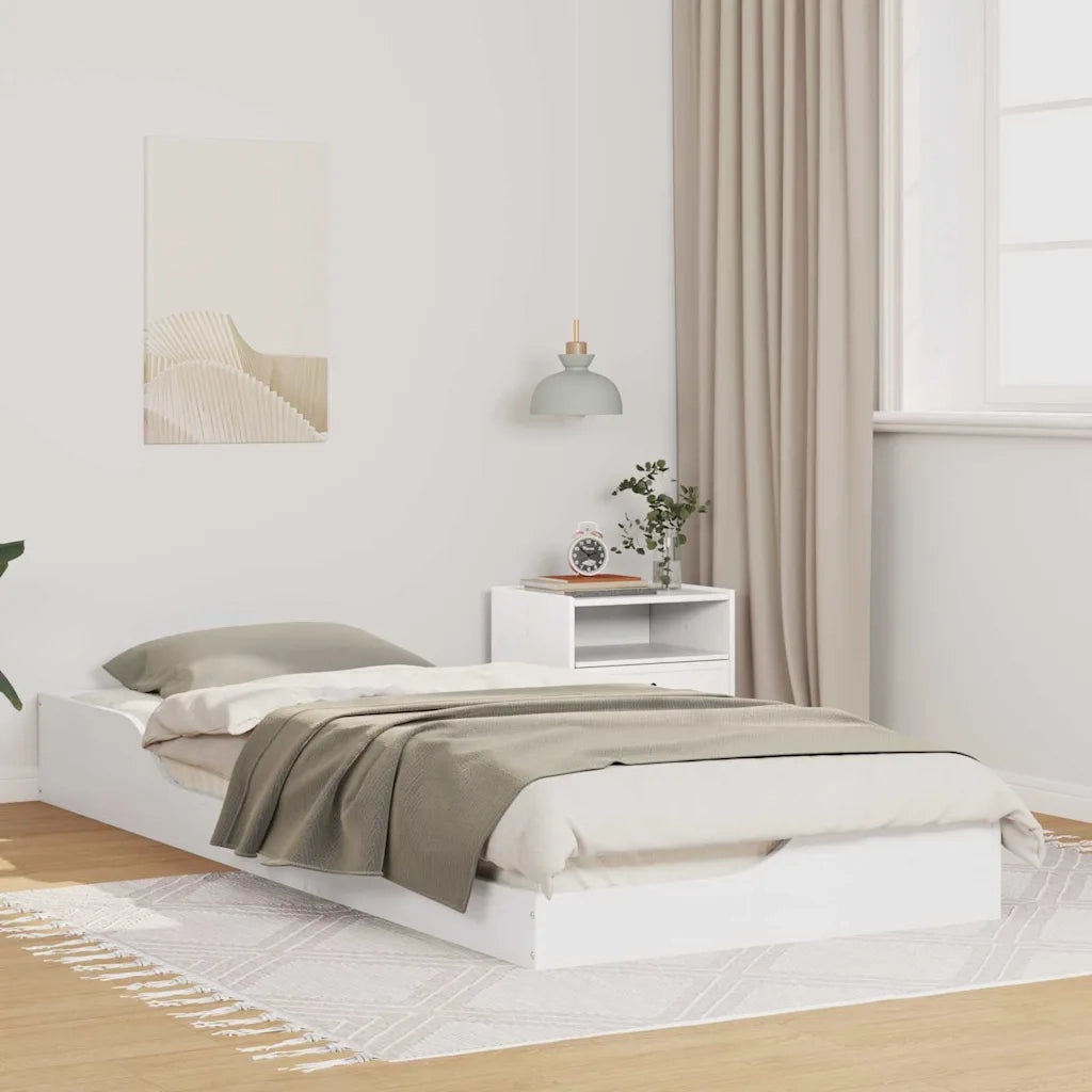 Struttura del letto Bianco 100 x 220 cm Pino massello 873416