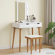 Set Tavolo da Trucco FAUSKE 3 pcs Bianco 76 x 50 x 143 cm 3438586