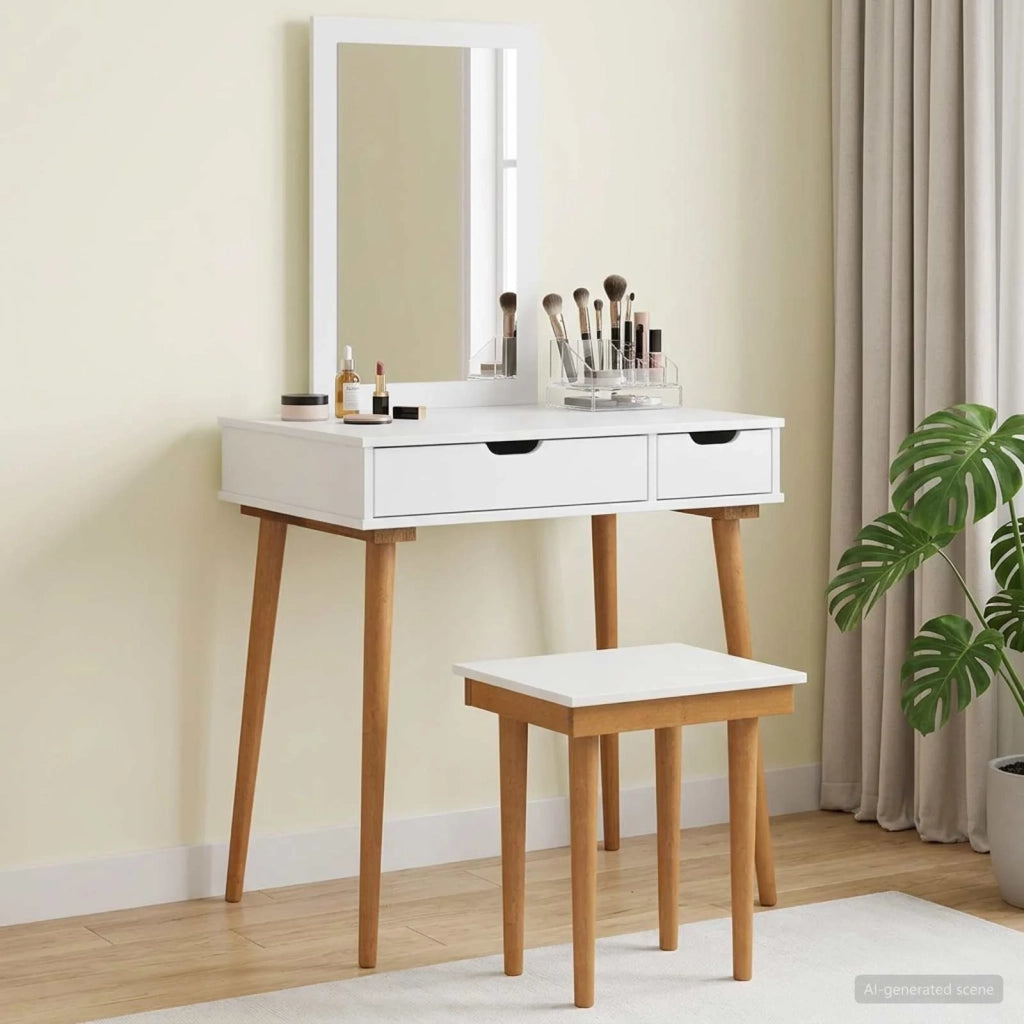 Set Tavolo da Trucco FAUSKE 3 pcs Bianco 76 x 50 x 143 cm 3438586