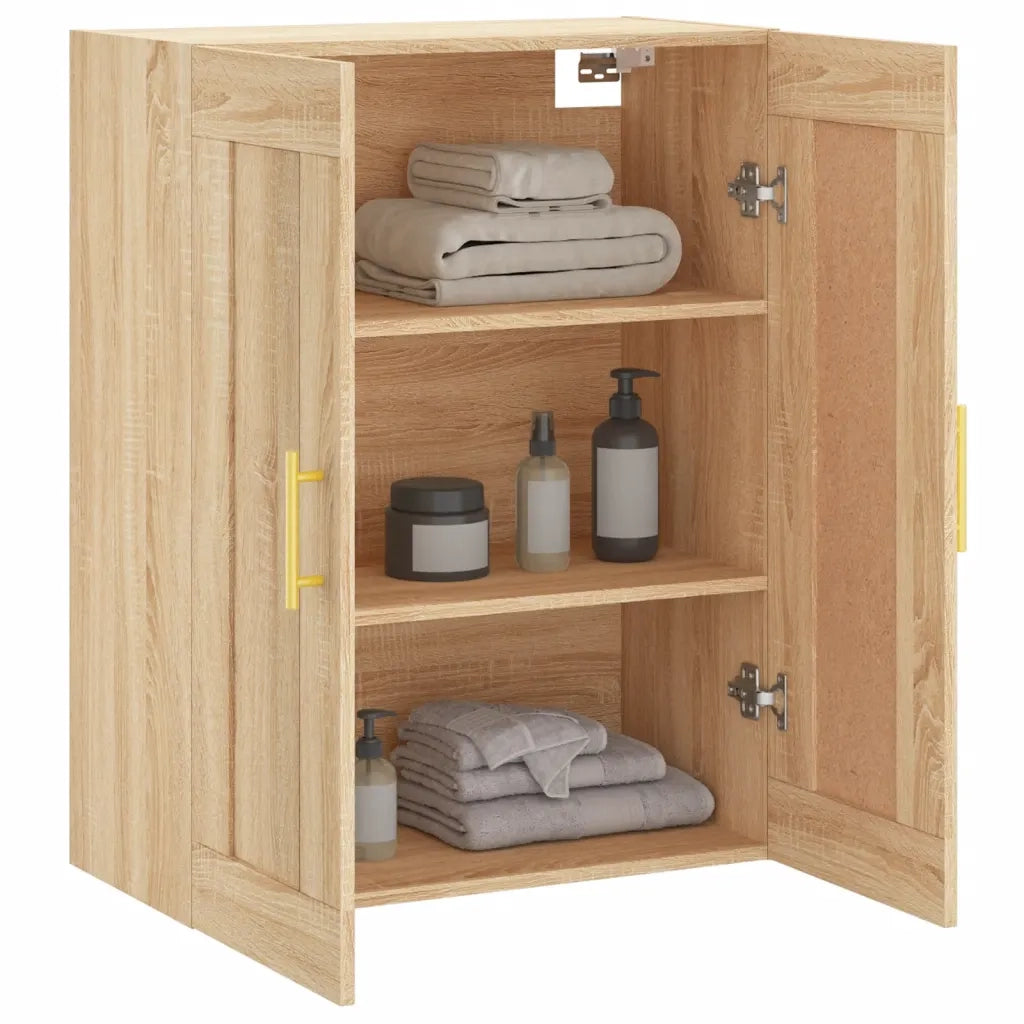vidaXL Mobile a Parete Rovere Sonoma 69,5x34x90 cm Legno Multistrato