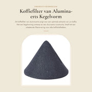 Filtro per caffè in ceramica - Supporto per filtro a cono - Filtro a caffè - Accessori per filtro a caffè - Cono conica - Terra di argilla naturale