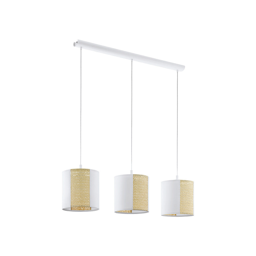 Lampadario Contemporaneo Arnhem 3 Luci Acciaio Bianco