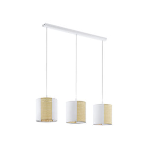 Lampadario Contemporaneo Arnhem 3 Luci Acciaio Bianco