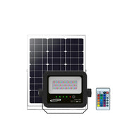Faretto LED Solare RGB 40W da Esterno IP65 con Telecomando, Luce Multicolore 150 Lumen, Illuminazione Giardino e Facciate Watt: 80W