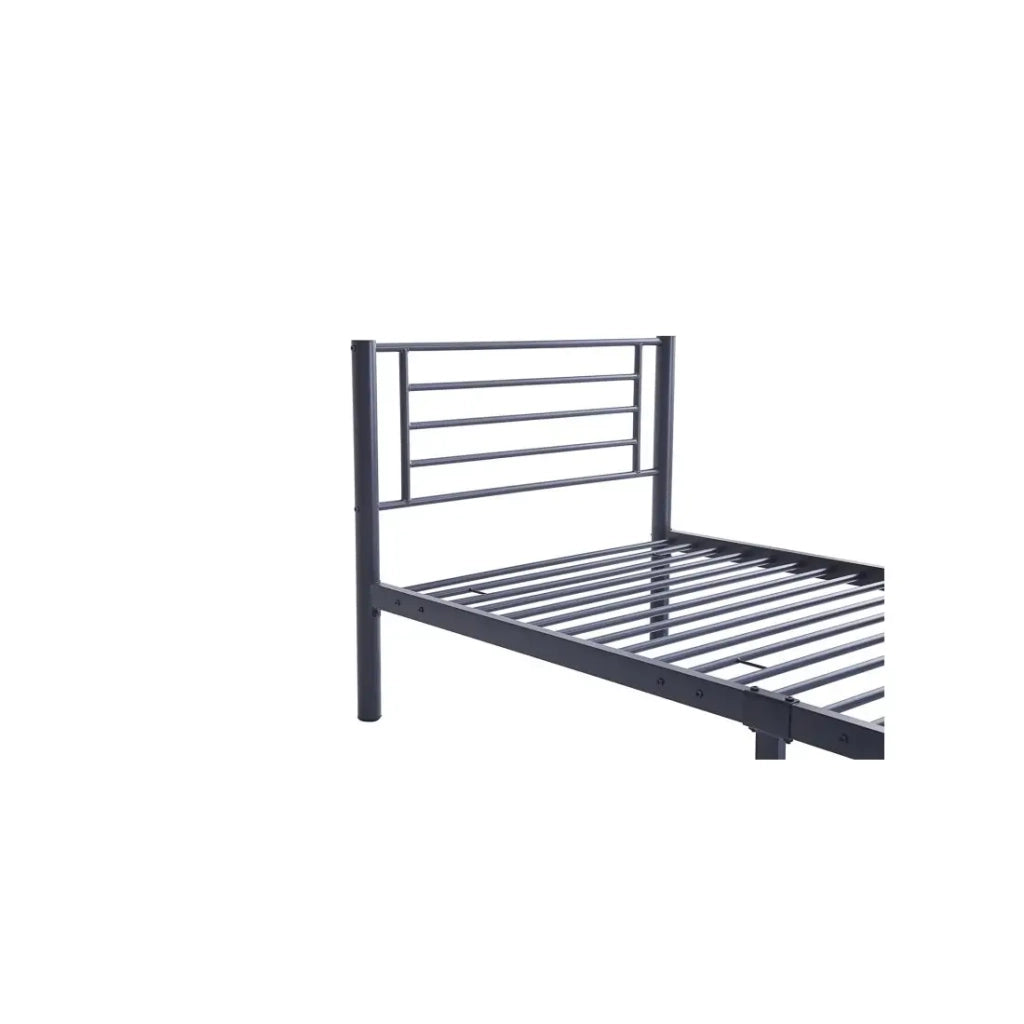 Letto SAMMY – 90x200 cm in metallo colore grigio scuro con rete inclusa