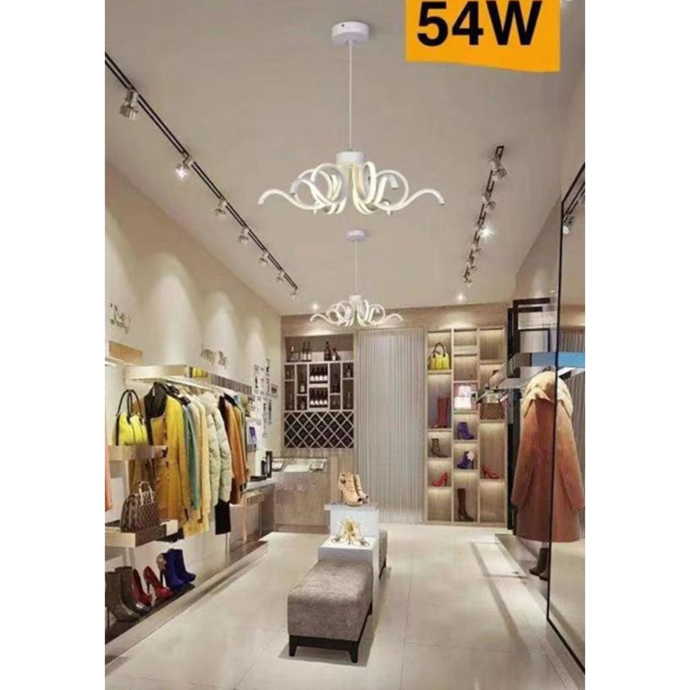 Trade Shop - Lampadario Led A Sospensione 54w Design Curvo Luce Selezionabile 3000k-4000k-6500k B17-3c -