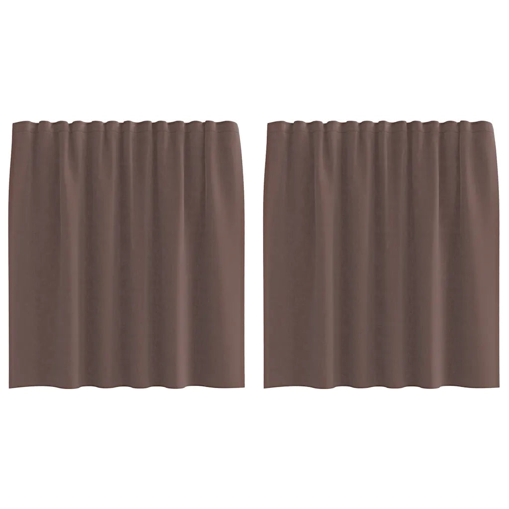 Tende in Voile con Tasche per Aste 2 pz Marrone 4102171