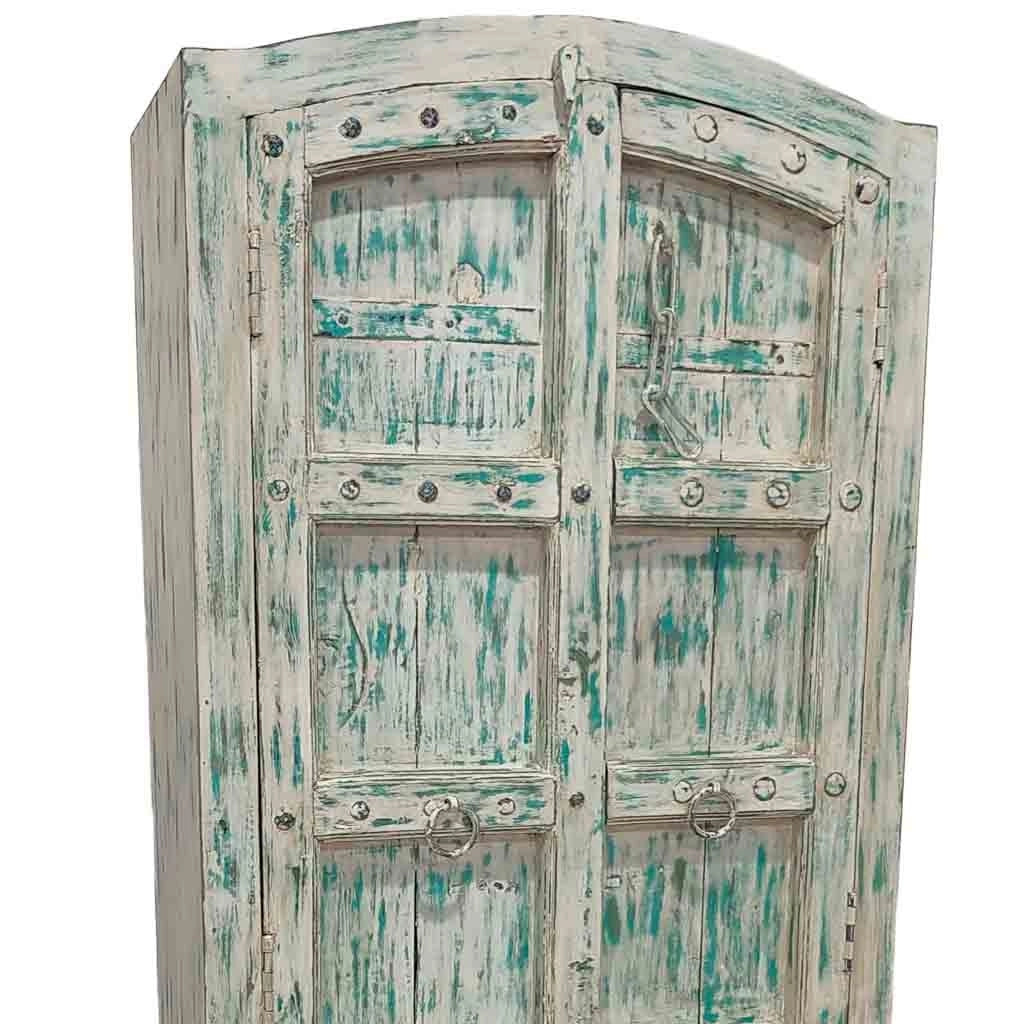 Armadio in legno artigianale blu 93x42x207h