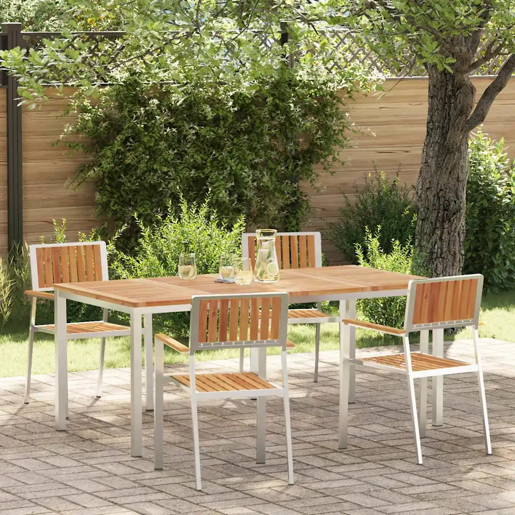 Set da pranzo per esterni 5 pcs Legno di Acacia Massello 3334793