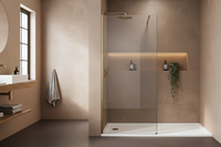 Parete Doccia Rea Flexi Transparent / Brush Gold 140