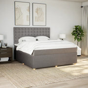 Giroletto a Molle con Materasso Tortora 180x200 cm in Tessuto