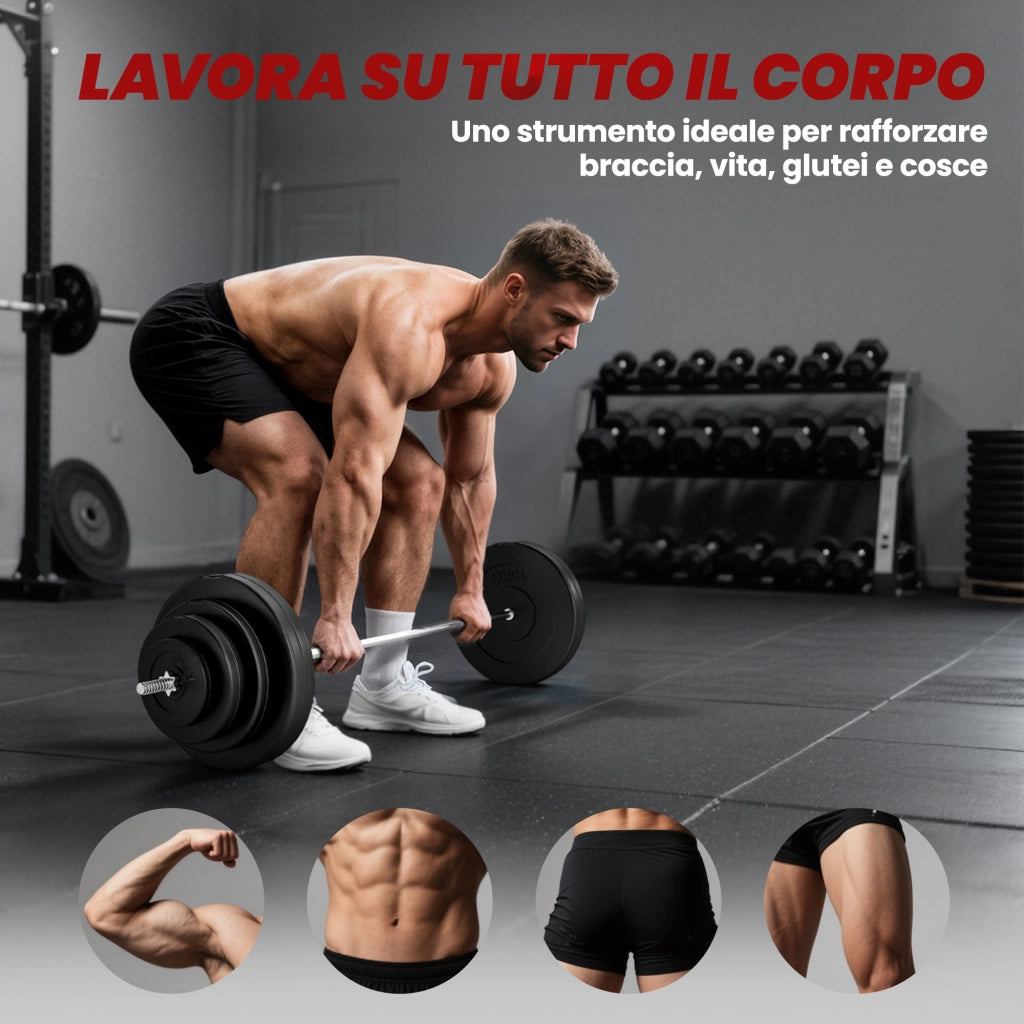 Bilanciere Olimpico con Dischi da 70 kg ¨C zephmum ¨C Nero, Acciaio, 170x40.5x40.5 cm