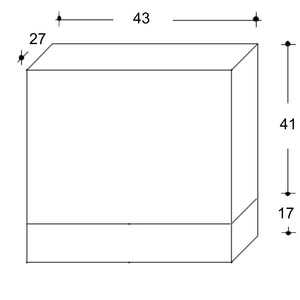 Pensile Bagno Lavanderia con 1 Anta e Vano a Giorno 43x27x58 cm in Nobilitato Grigio Cemento