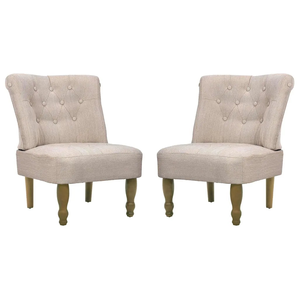 Poltrone in Stile Francese 2 pz Crema in Tessuto cod mxl 20134