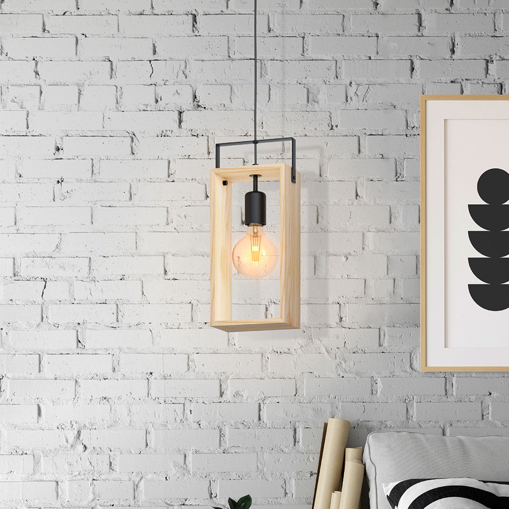 Lampadario Industrial Famborough 1 Luce Metallo Nero