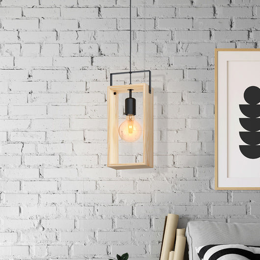 Lampadario Industrial Famborough 1 Luce Metallo Nero