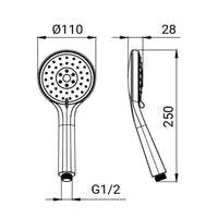 Doccino cromato 3 getti - Serie Sinope