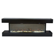 Camino Elettrico da Parete o Incasso Alaro Ultra+ 152x18x52 cm Effetto Fiamma Telecomando in MDF Nero