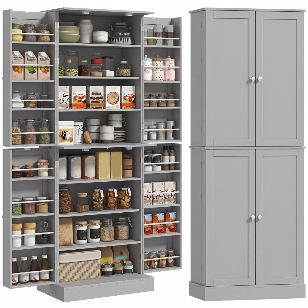 Armoire de Cuisine Buffet Cuisine Moderne 60 x 35 x 166 cm Gris