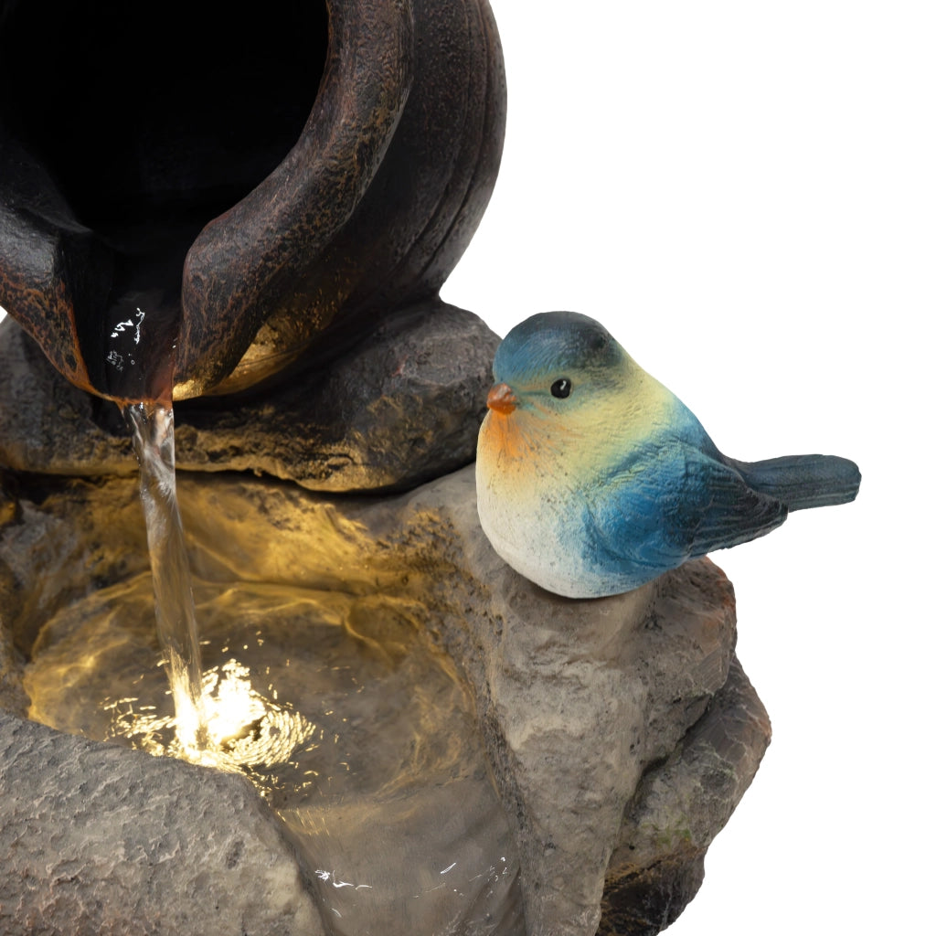Fontana da Giardino Elettrica con LED e Cascata – Canine Creek