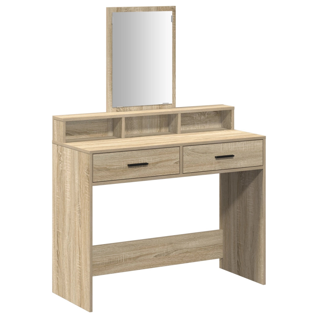 Tolettiera  con cassetti in rovere Sonoma 100x41x140 cm
