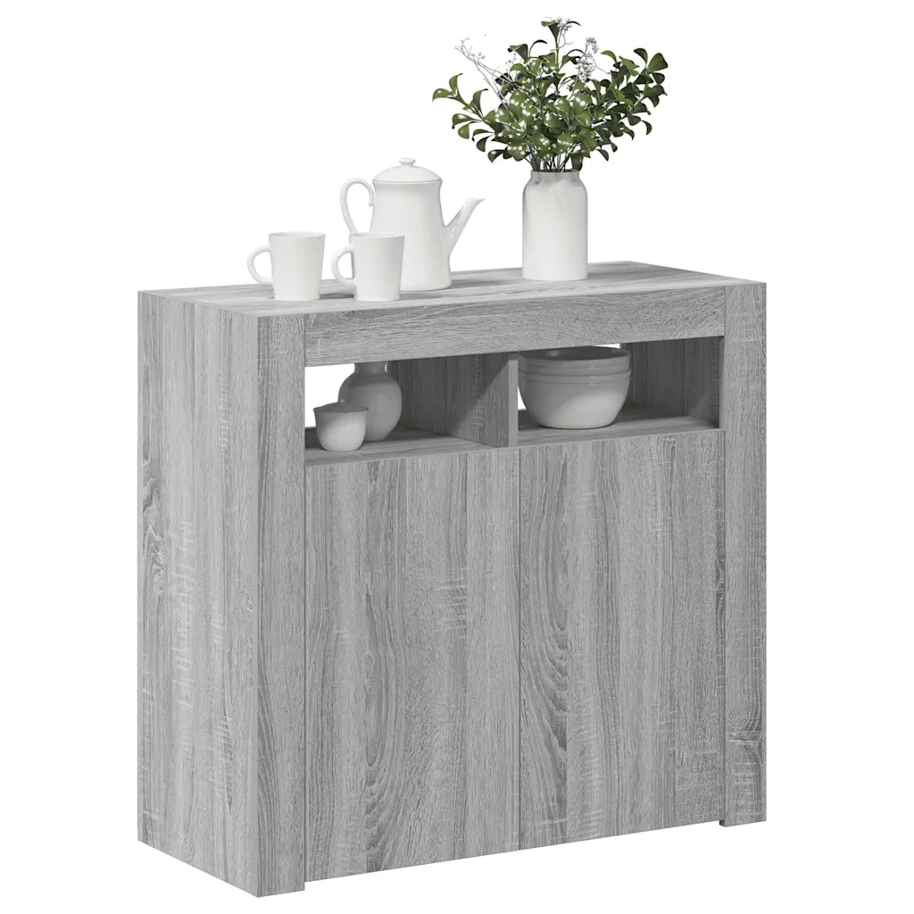 Credenza con Luci LED Grigio Sonoma 80x35x75 cm cod mxl 20081
