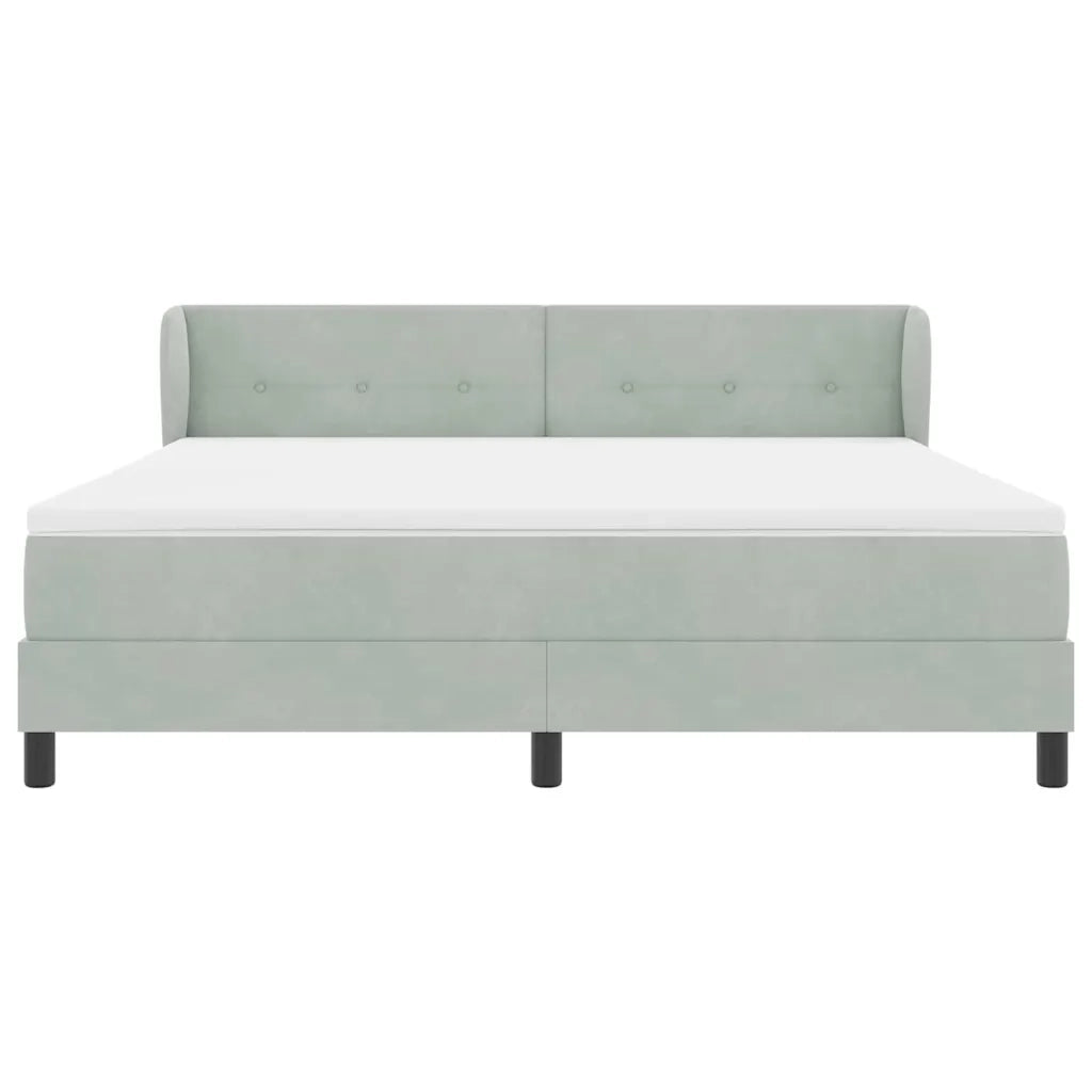 Letto a molle con testiera Grigio chiaro 180 x 200 cm Velluto 3340400