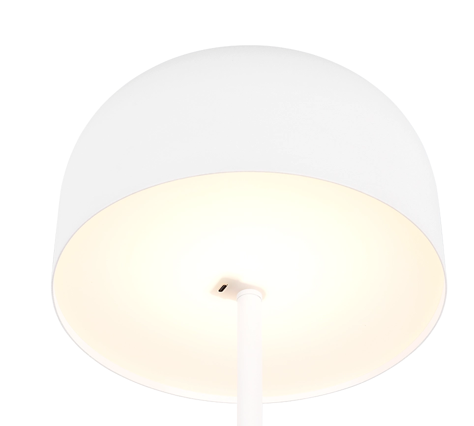 Piantana LED ricaricabile, metallo, bianco, H 147 cm, Jeff
