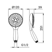Doccia cromata 3 getti - Serie Rea