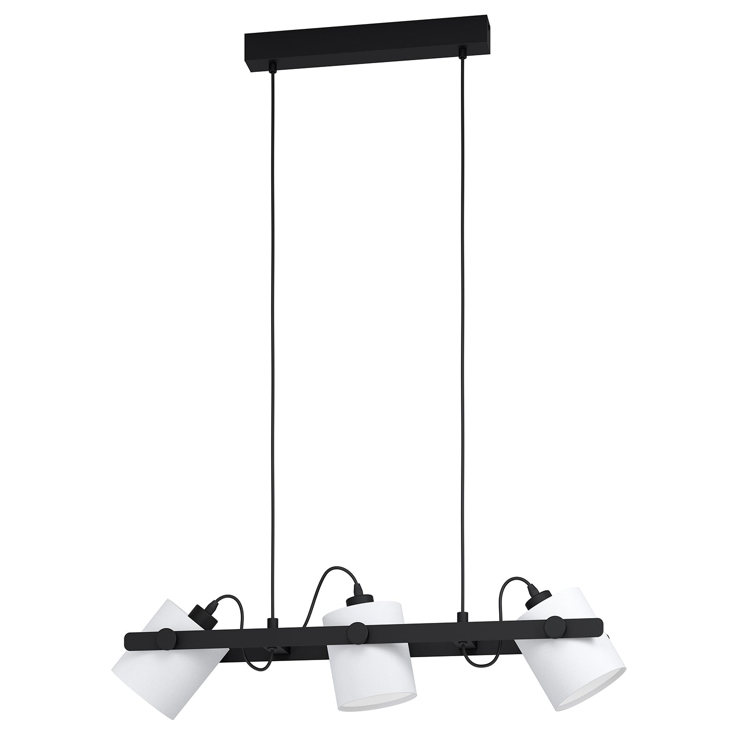 Lampadario A Sospensione Vintage Hornwood 1 Acciaio Nero Legno 3 Luci E27