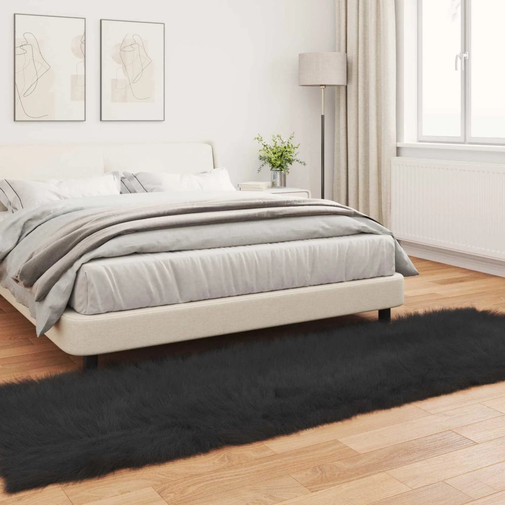 Tappeto in finta TAFALLA Nero 80 x 250 cm Poliestere