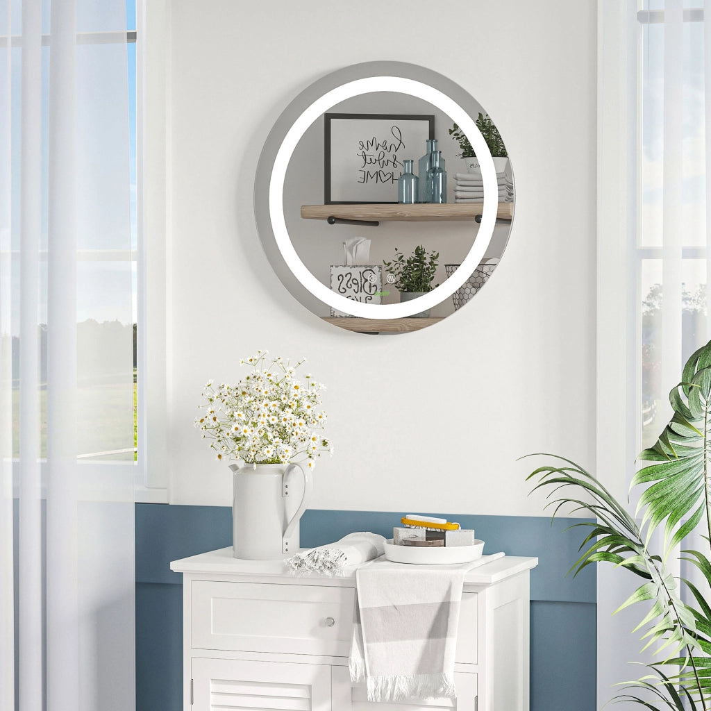 Specchio da Bagno con Luce LED Antivaho Tattile ¨C Zephmum ¨C ?50x4,6 cm Argento