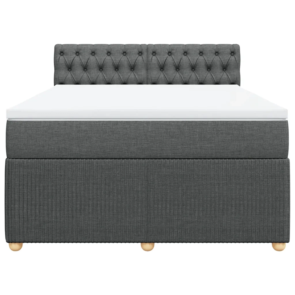 Giroletto a Molle con Materasso Grigio Scuro 140x200cm Tessuto 3289787