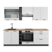 Cucina componibile Fame-Line Bianco rustico/Antracite 235 cm, PL Rovere Vicco