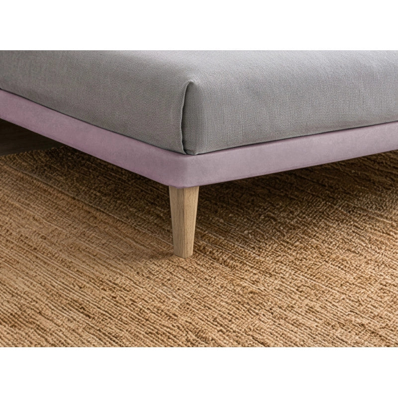 Letto imbottito Letto Matrimoniale alla Francese 140x200 cm Soft - Con rete,Glicine,Microfibra