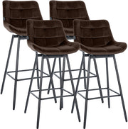 Set di 4 sgabelli da bar girevoli in velluto Weston 4