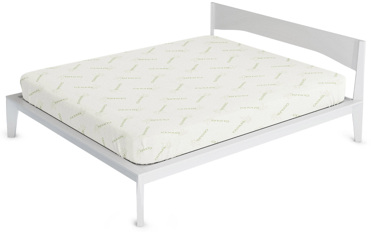 Coprimaterasso 1 Piazza e Mezzo in Poliestere e Fibra di Canapa Verde Chiaro