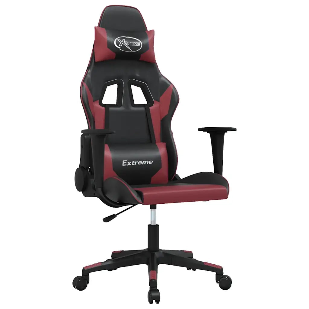 Sedia Gaming | Sedia da e-sports Nero e Rosso Vino in Similpelle