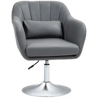 Sedia per Scrivania Girevole con Altezza Regolabile Cuscino Lombare, Tessuto Tecnico, Grigio